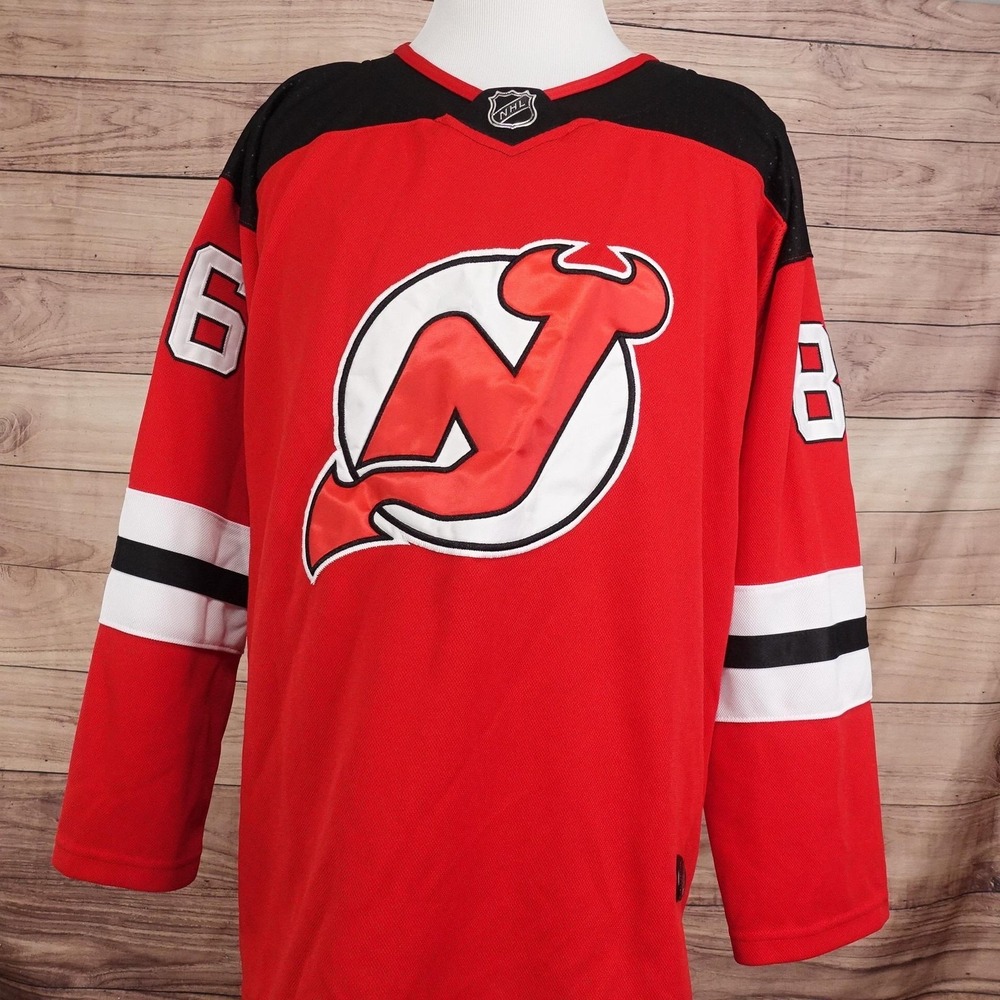 New Jersey Devils Jersey Size 52 Large Red NHL Hockey Home Jack Hughes 86 Adidas
